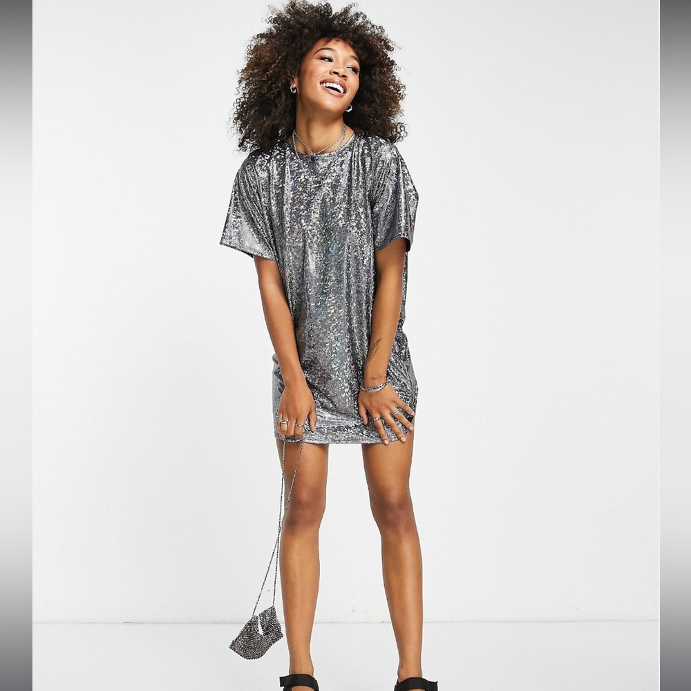 COPY - New with tags, ASOS metallic T-shirt dress
